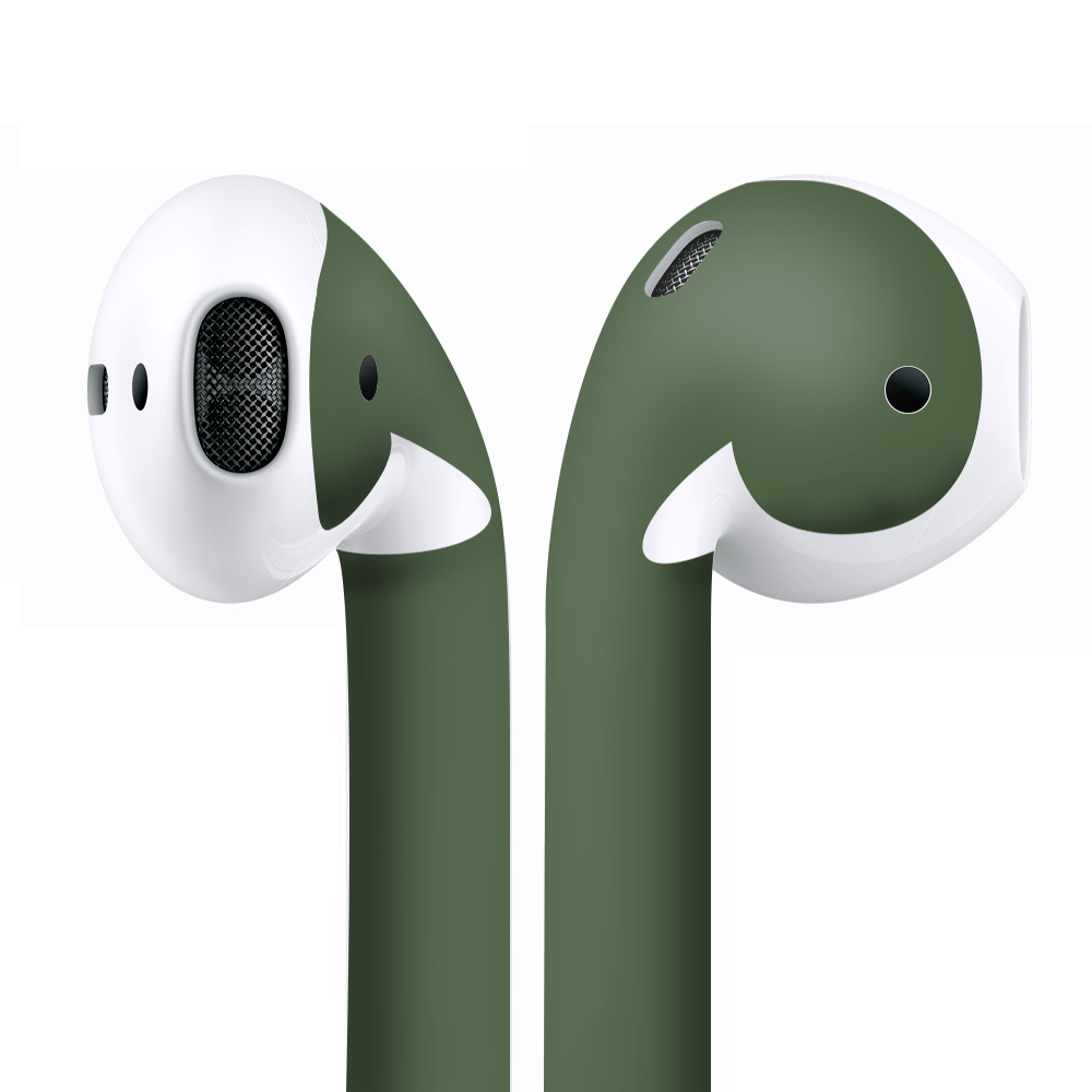 Skins Wraps compatible for Apple Airpods Solid Olive Green