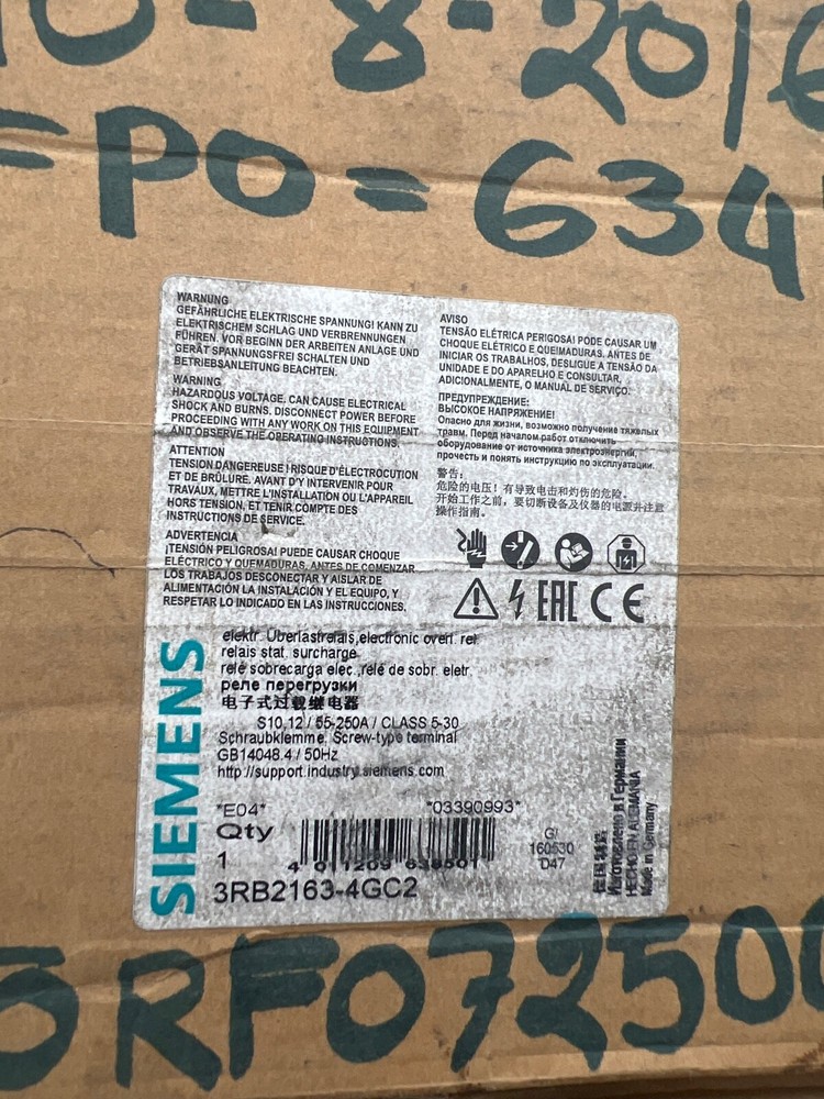 Siemens 3RB2163-4GC2 Overload Relay