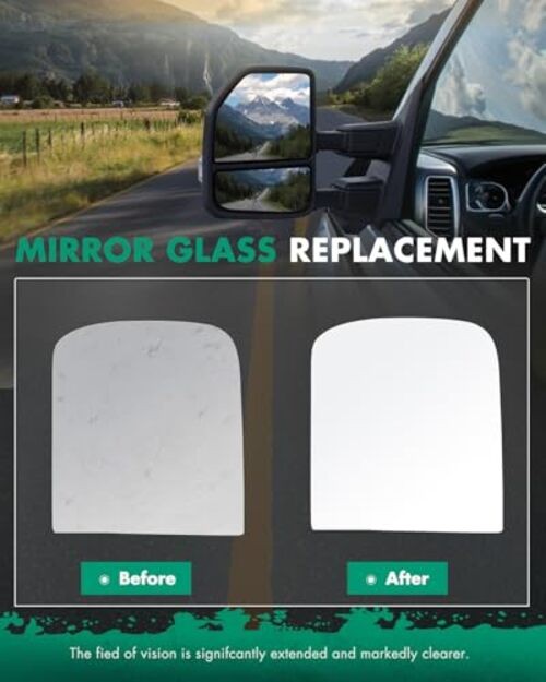 Upper Flat Towing Mirror Glass 1988-2017 Chevy/GMC - Upper Flat Right Side