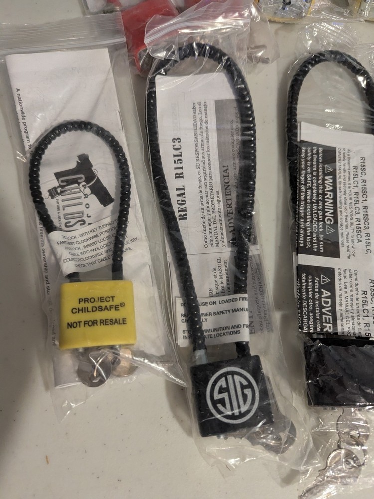 Assorted Cable Gun Locks AS PICTURED QTY 12