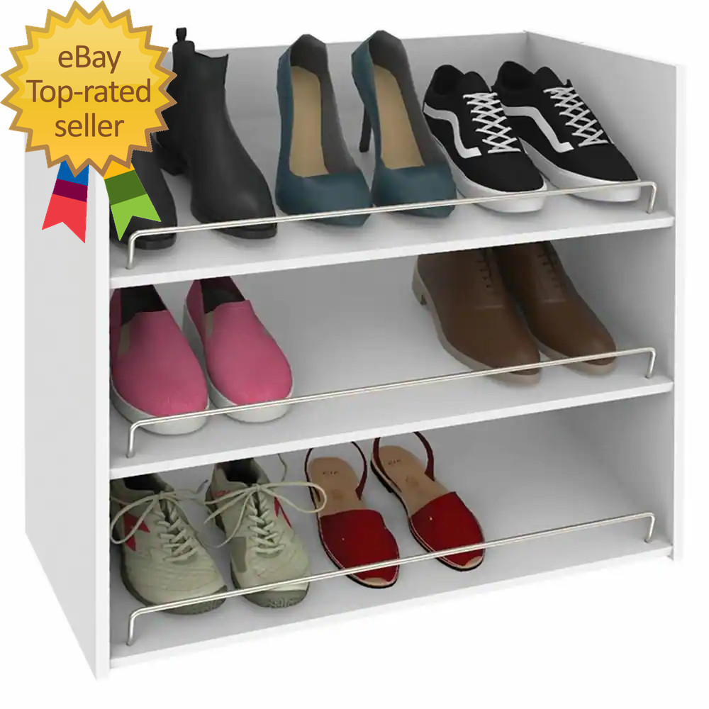 Impressions 3-Shelf White Shoe Organizer