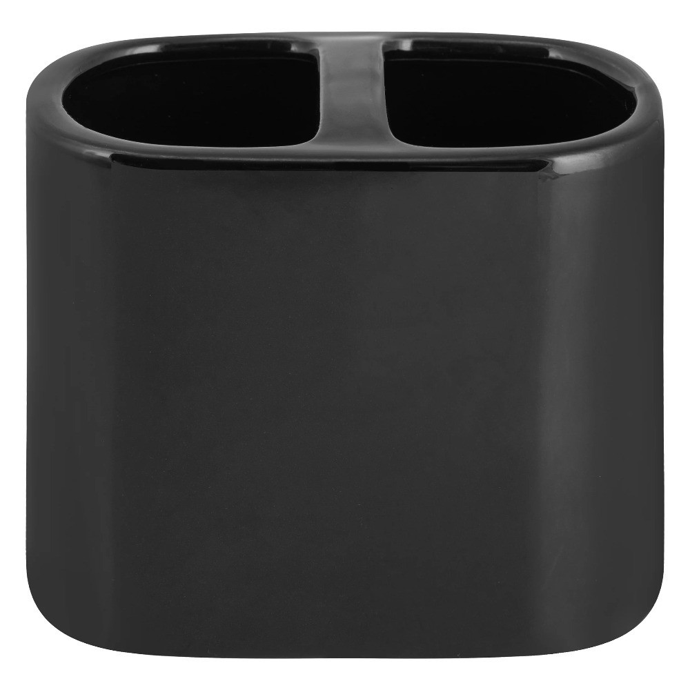 Basic Rich Black Ceramic Toothbrush Holder for Adults