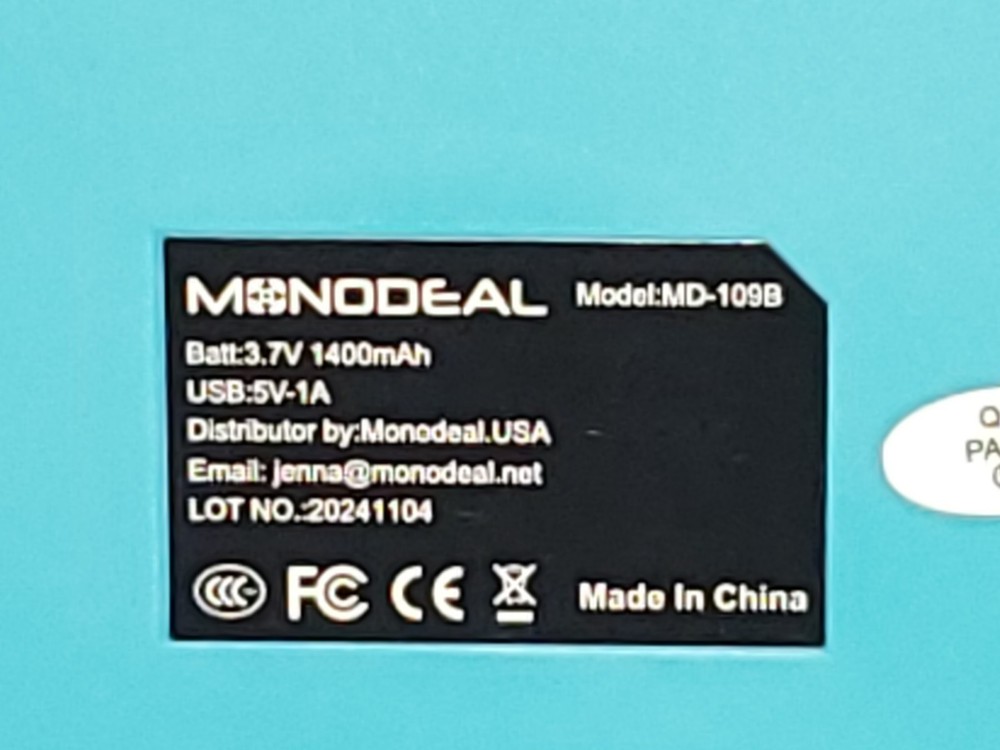 Monodeal Portable Rechargeable Personal Compact Disc CD Player MD-109B Blue.