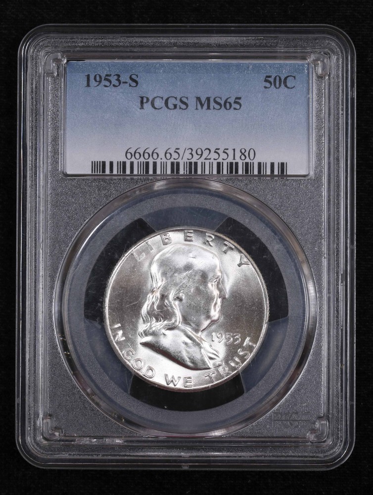 1953 S Half Dollars Franklin PCGS MS-65