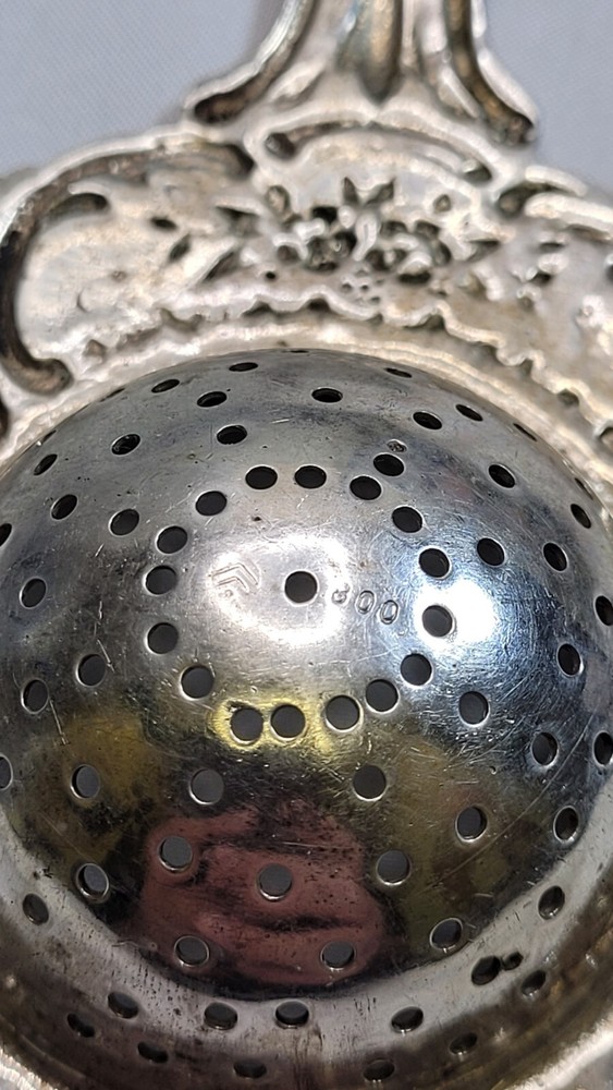 Antique .800 Silver European Tea Strainer
