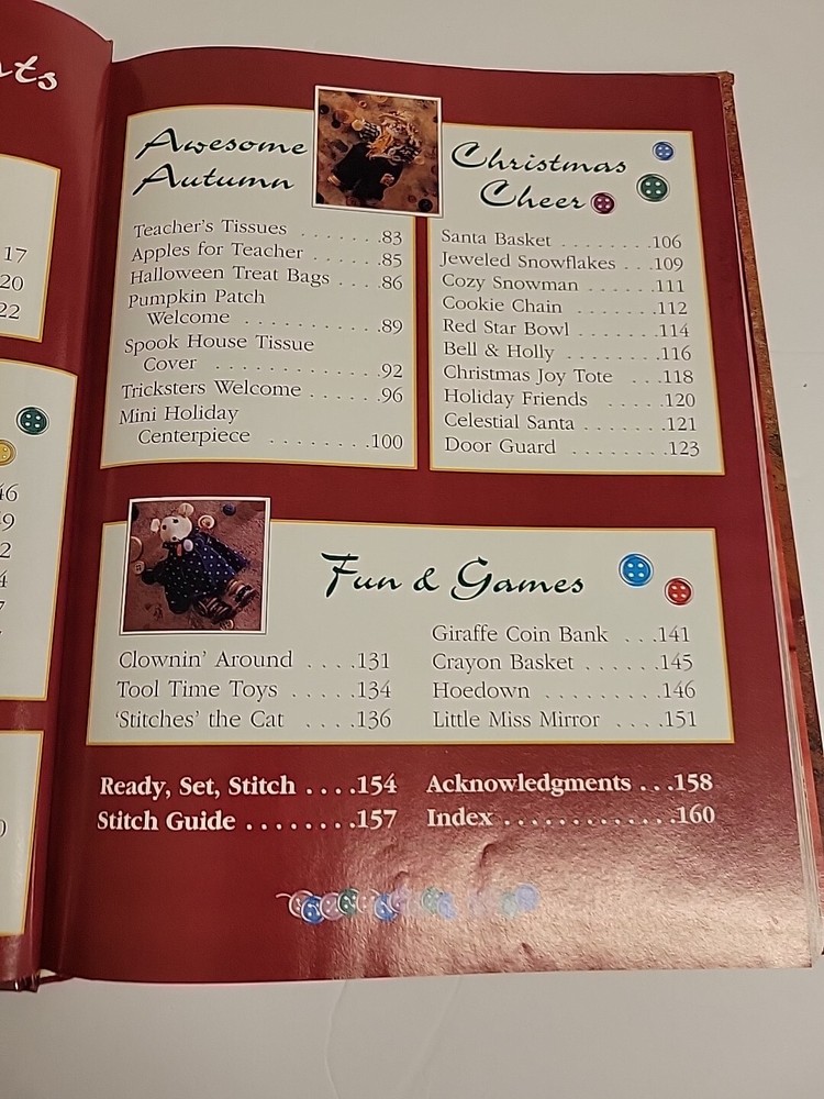 Plastic Canvas Hardcover HEARTWARMING Book Item Nmbr 34
