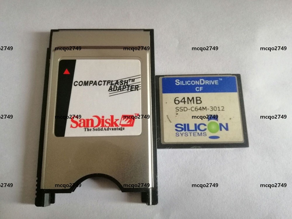 SiliconDrive  64MB CF with Compact Flash Card adapter PC PCMCIA Card