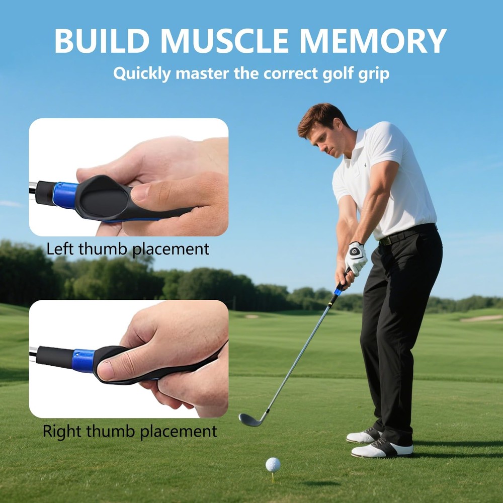 Golf Grip Trainer & Swing Training Aid – Correct Hand Positioning, Blue