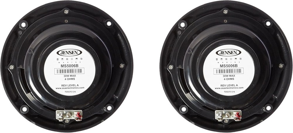 ASA Jensen Electronics MS5006BR Marine Speaker Set, Black, Waterproof Dual Cone