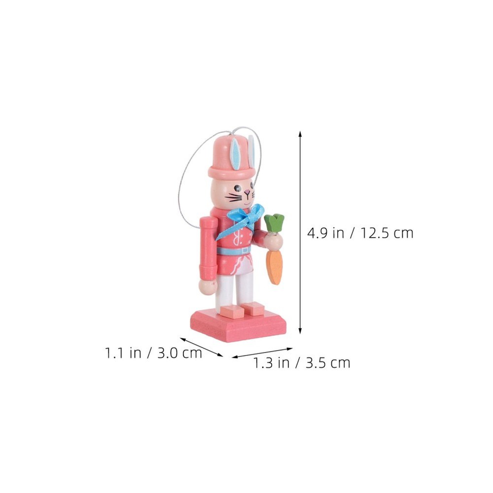 4 Pcs Easter Bunny Decor Nutcracker Soldier Puppet Home Standing Figurine