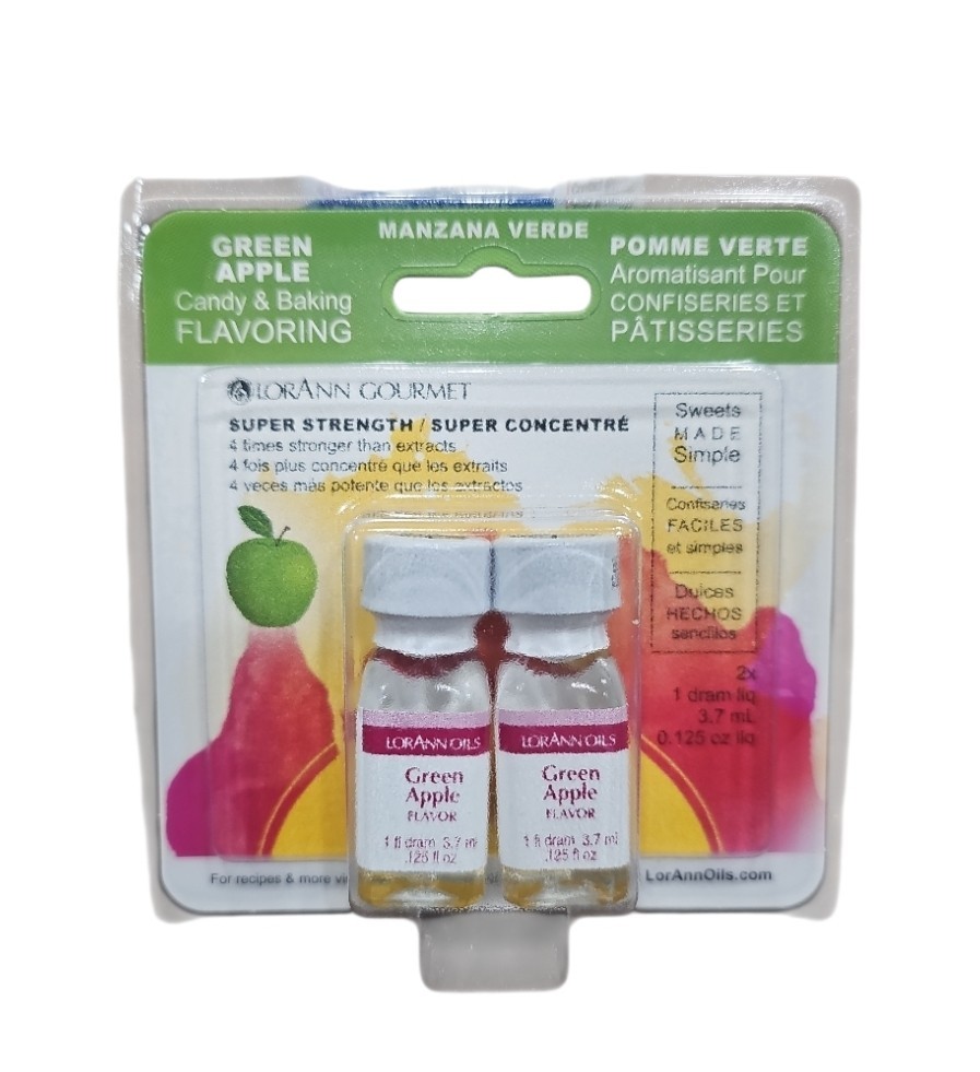 LorAnn Candy & Baking Flavoring .125oz 2/Pkg-Green Apple
