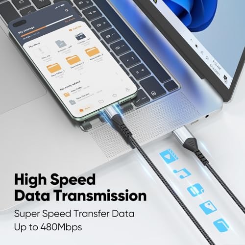 Micro USB Cable 6ft 480Mbps Data Transfer & 12W Charging, USB A to MicroUSB