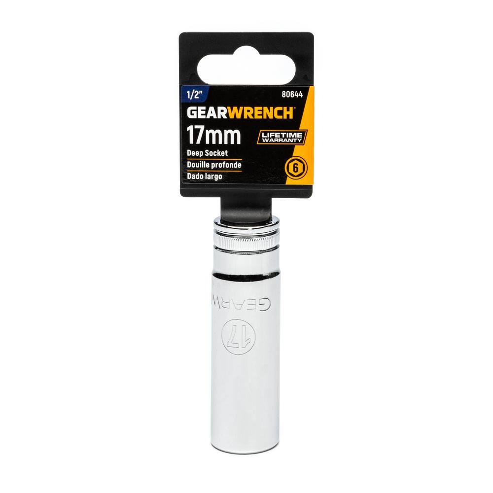 1/2 In. Drive 6 Point Deep Metric Socket 17Mm