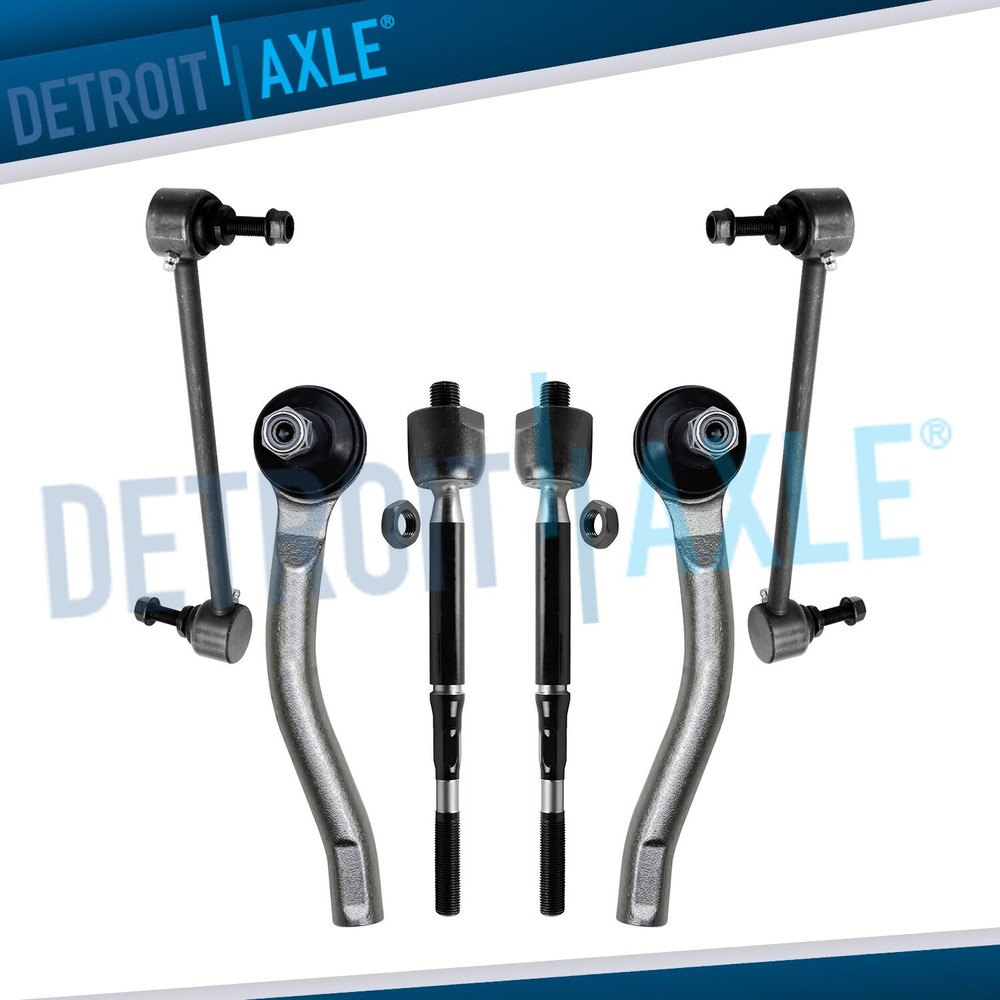 6pc Front Inner Outer Tie Rods Sway Bars Kit for 2012 - 2019 Nissan Micra Versa