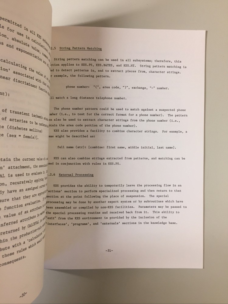 Vintage 84' SOFTWARE A&E KNOWLEDGE ENGINEERING SYSTEM General Description Manual
