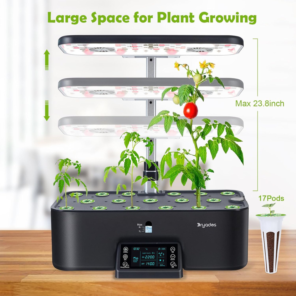 Indoor Hydroponics System Kit with Smart Light - 17 Pods Herb Garden Planter