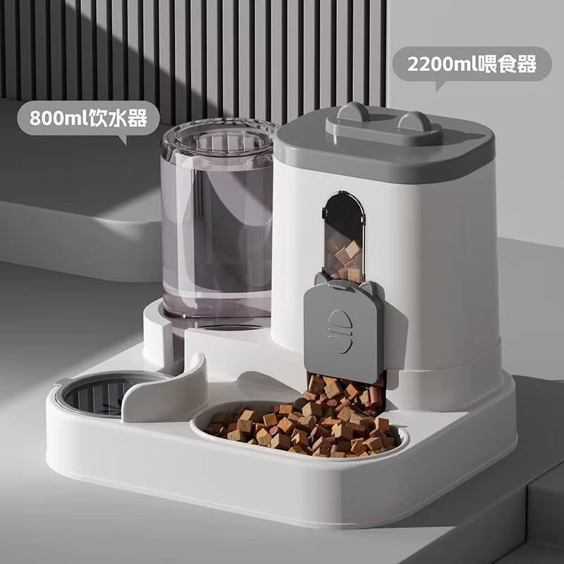 Dog & Cat Automatic Feeder & Waterer Set: Gravity Design, Leak-Proof, Spill-Proo