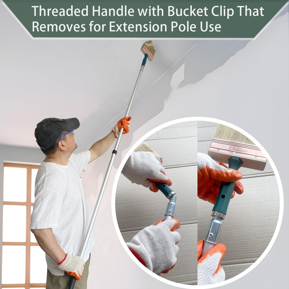 Deck Stain Brush 9 Inch Deck Paint Brush With Threaded Handle For Extension Use