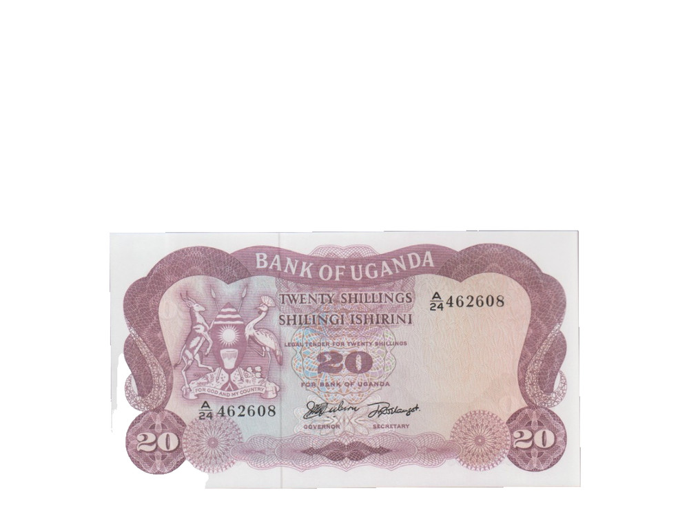 UGANDA 1966 20 SHILLINGS BANKNOTE P3 UNCIRCULATED