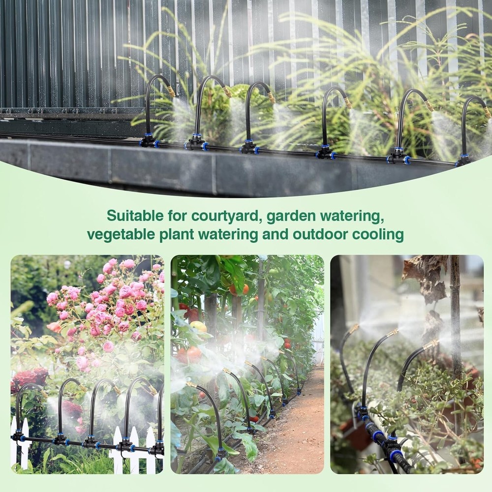 10M 360° Curved Garden Automatic Irrigation System Adjustable Nozzle WaterSaving