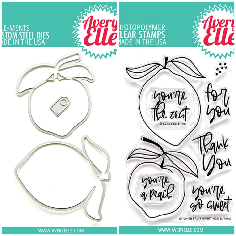 Avery Elle "FRUIT GREETINGS & TAGS" Clear Stamps OR Stamp & Die Bundle 2024