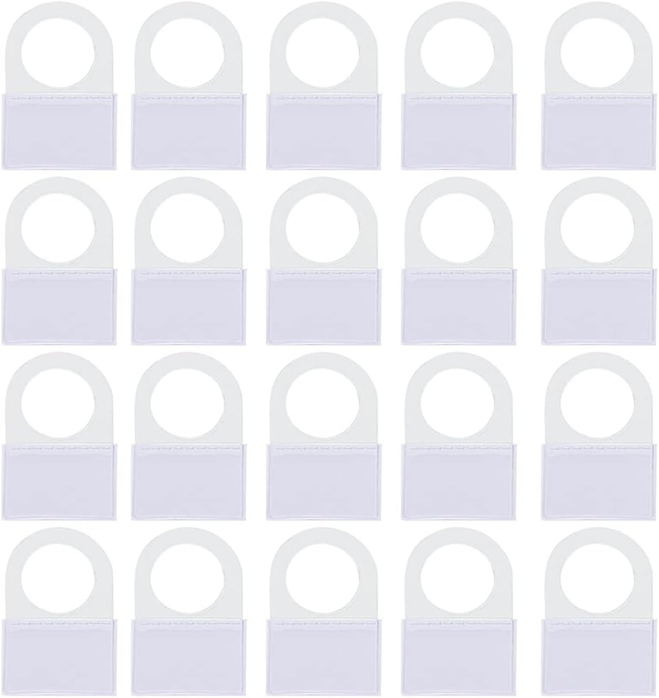 Clear Self Adhesive Hang Tabs - Plastic Display Hooks with Large Round Hole Pegb