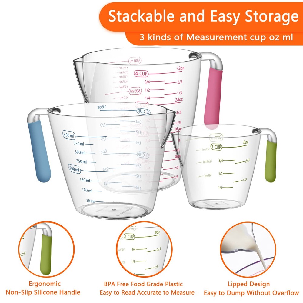 Measuring Cups and Spoons Set of 20 - Rectangular Set, 20 Piece