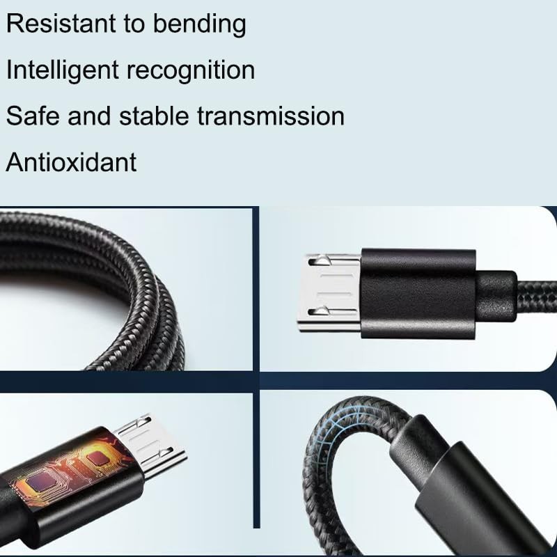 SZMXUCK 2 Pack 6.6FT PS4 Controller Charging Cable, Micro USB 6.6 feet, Black