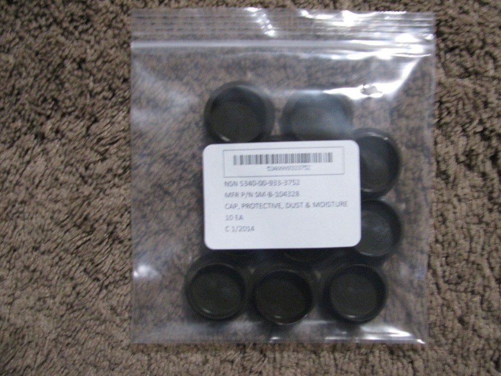 Military Radio Port Cap, Protective, Dust and Moisture, Caplug B-714, Pack of 10