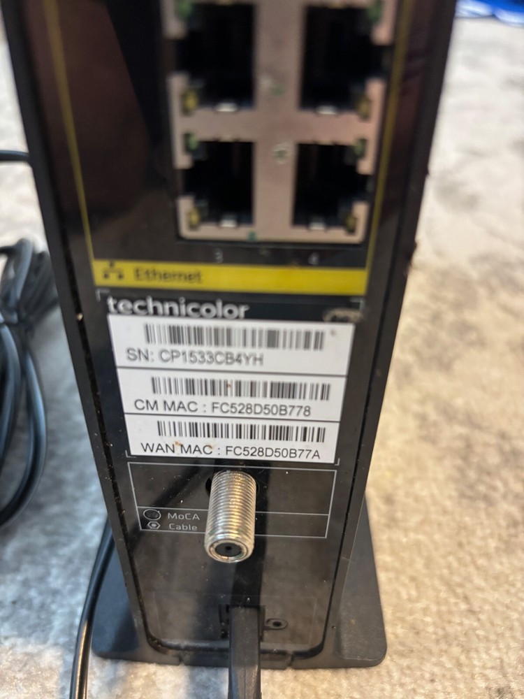 Technicolor Model-TC8715D Wireless Telephone-TV Cable Modem Working