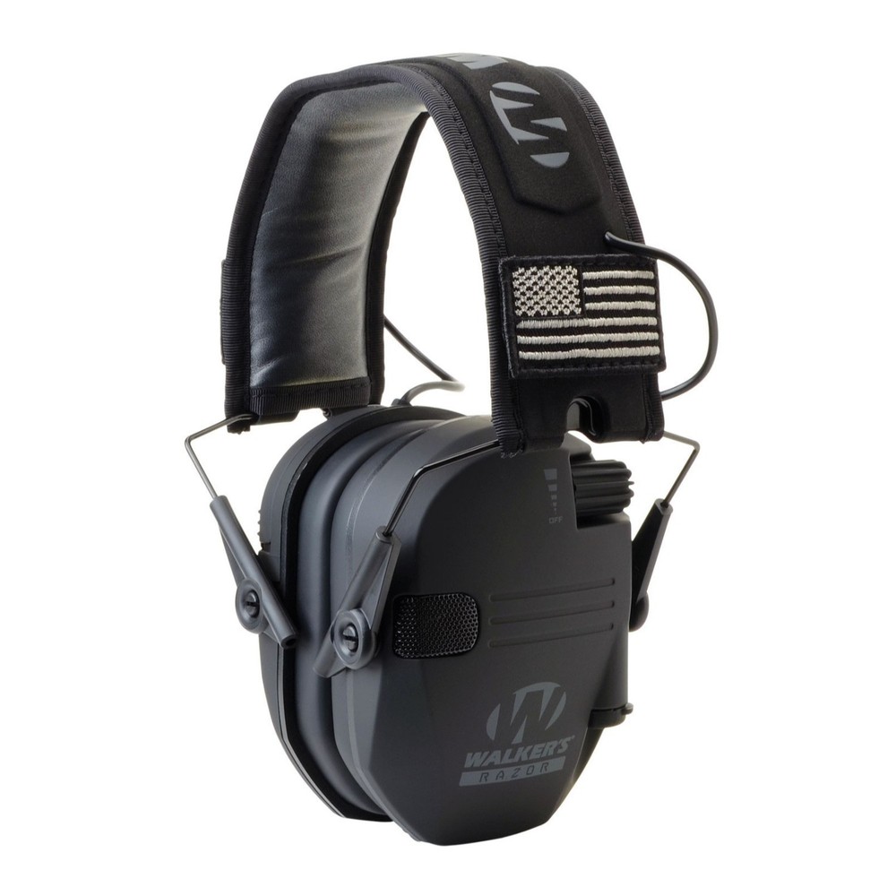 Walker's Razor Slim Electronic Muff Patriot Version (Black)
