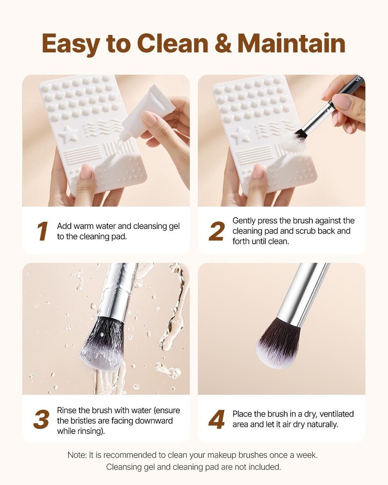 15PCS Soft Bristle Makeup Brushes - Foundation & Eyeshadow Brush Set