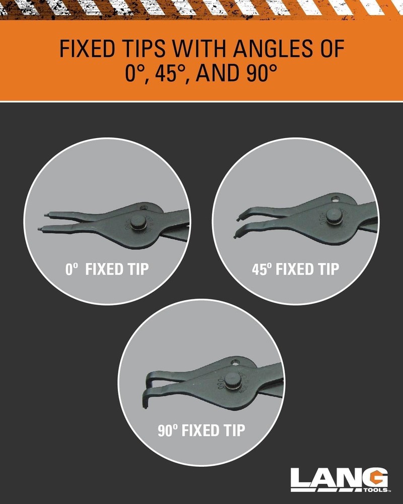 Lang 12pc Convertible Retaining Snap Ring Plier Set Internal External Circlip