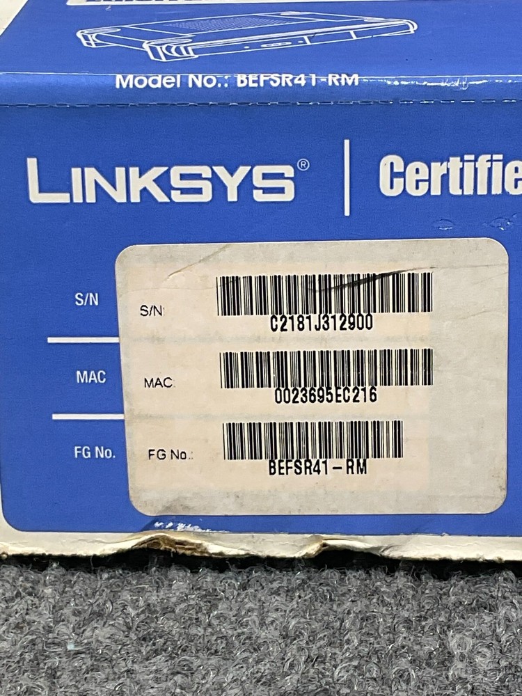 Linksys Cisco Router 🌐 BEFSR41-RM EtherFast 🔌 4-Port Cable/DSL Switch