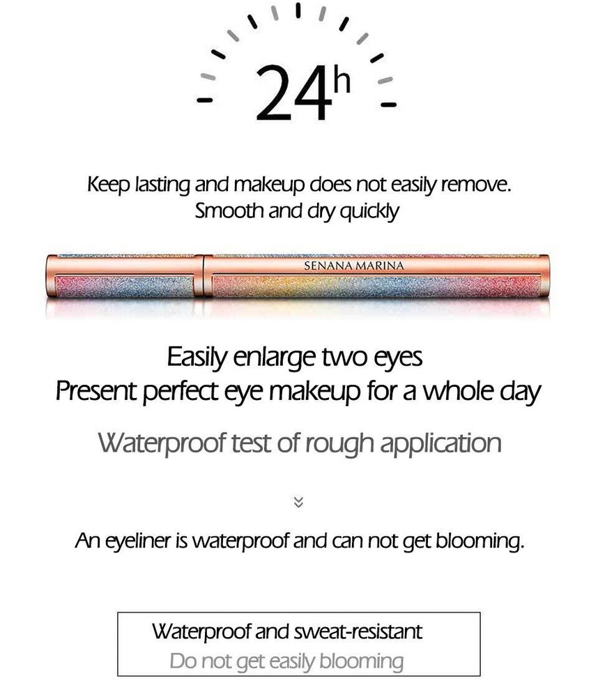 2 pack 4D Starry Sky Eyeliner Waterproof Liquid Black Long Lasting Quick Drying