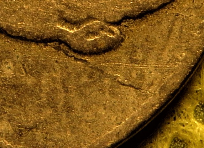 1857 Flying Eagle Cent with obverse lamination