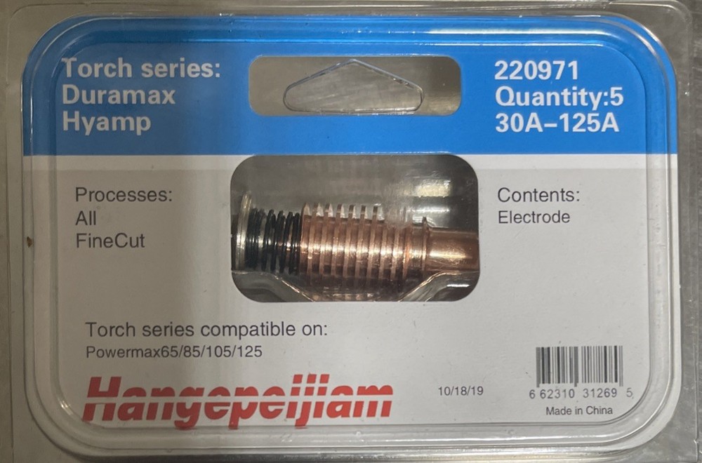 Genuine Hypertherm 220971 30 A - 125A  Electrodes
