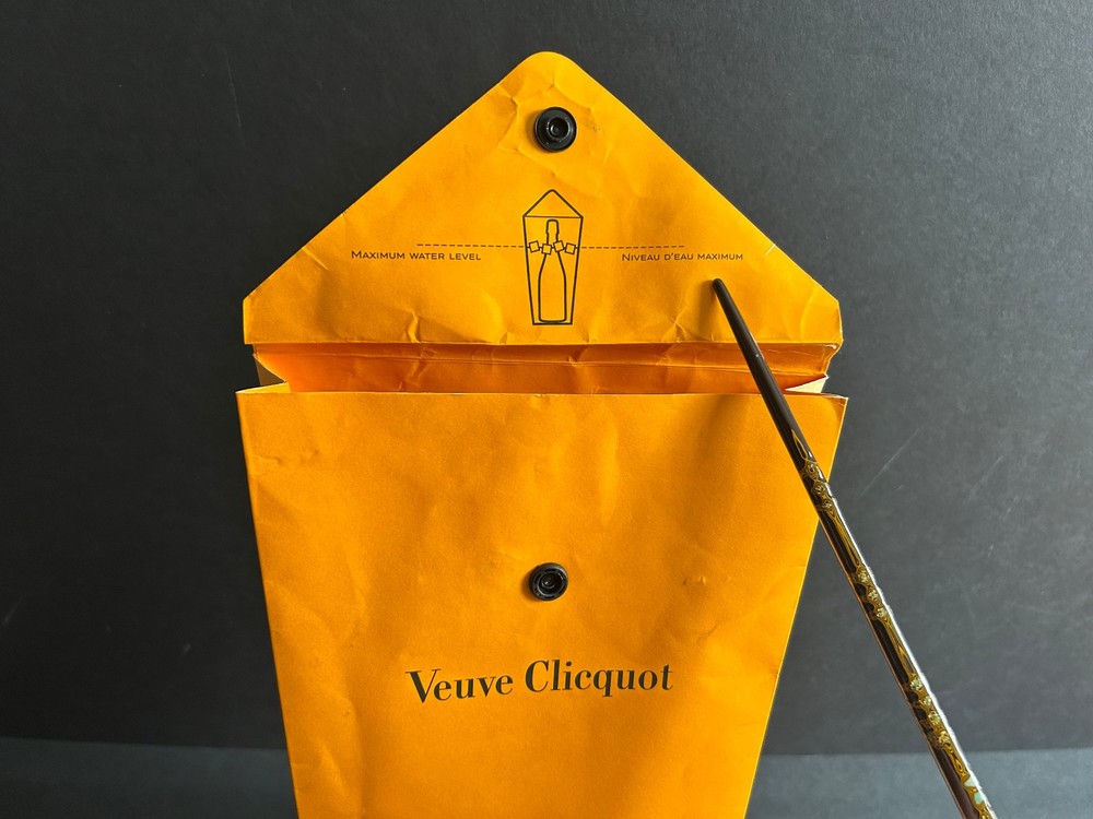 VEUVE CLICQUOT BRUT - Ice Bucket Envelope -EMPTY - 2 'Ice Jacket' Tags