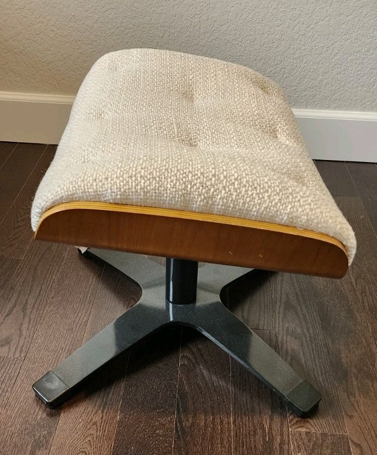 Rivet Olander Mid-Century Modern Rectangular Ottoman with Swivel Base