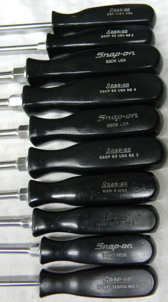 SNAP-ON 10PC BLACK HARD HANDLE COMBINATION DRIVE SCREWDRIVER SET