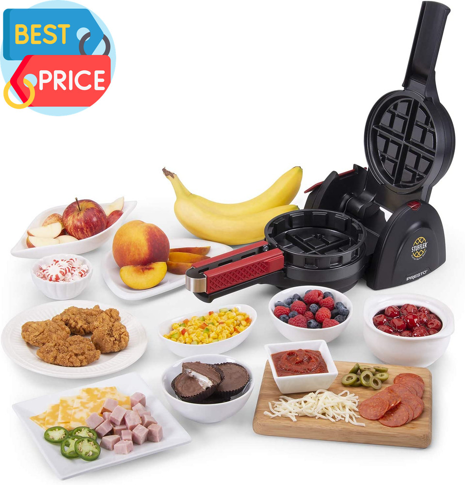 03512 Stuffler Stuffed Waffle Maker, Belgian, Large, Black