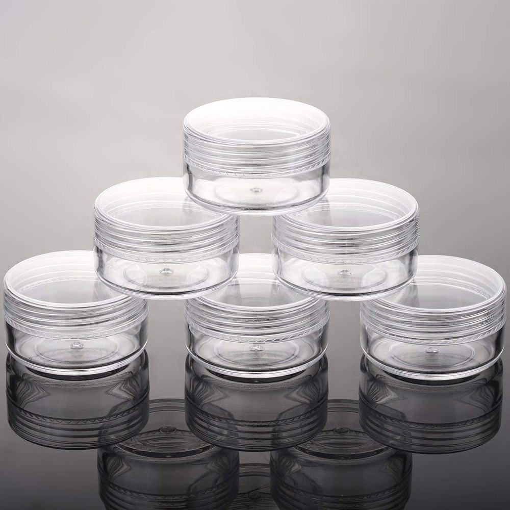 100 Pack Refillable Cosmetic Sample Jars 20g Clear Travel Containers