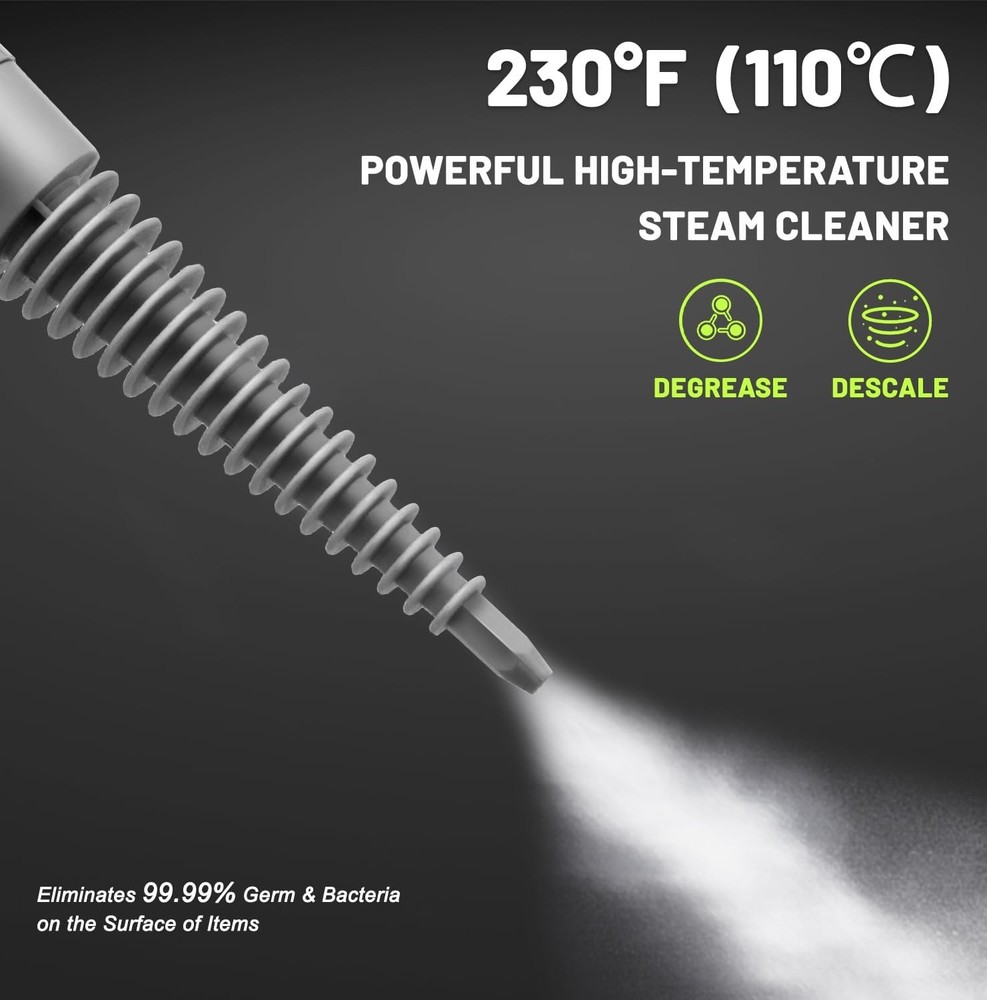Handheld steam cleaner, high-pressure multi-surface steam jet
