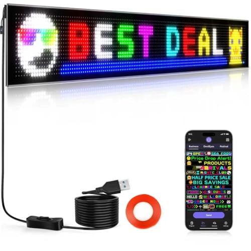58”X8” Huge Bright Programmable LED Sign, Full Color Custom LED Sign,