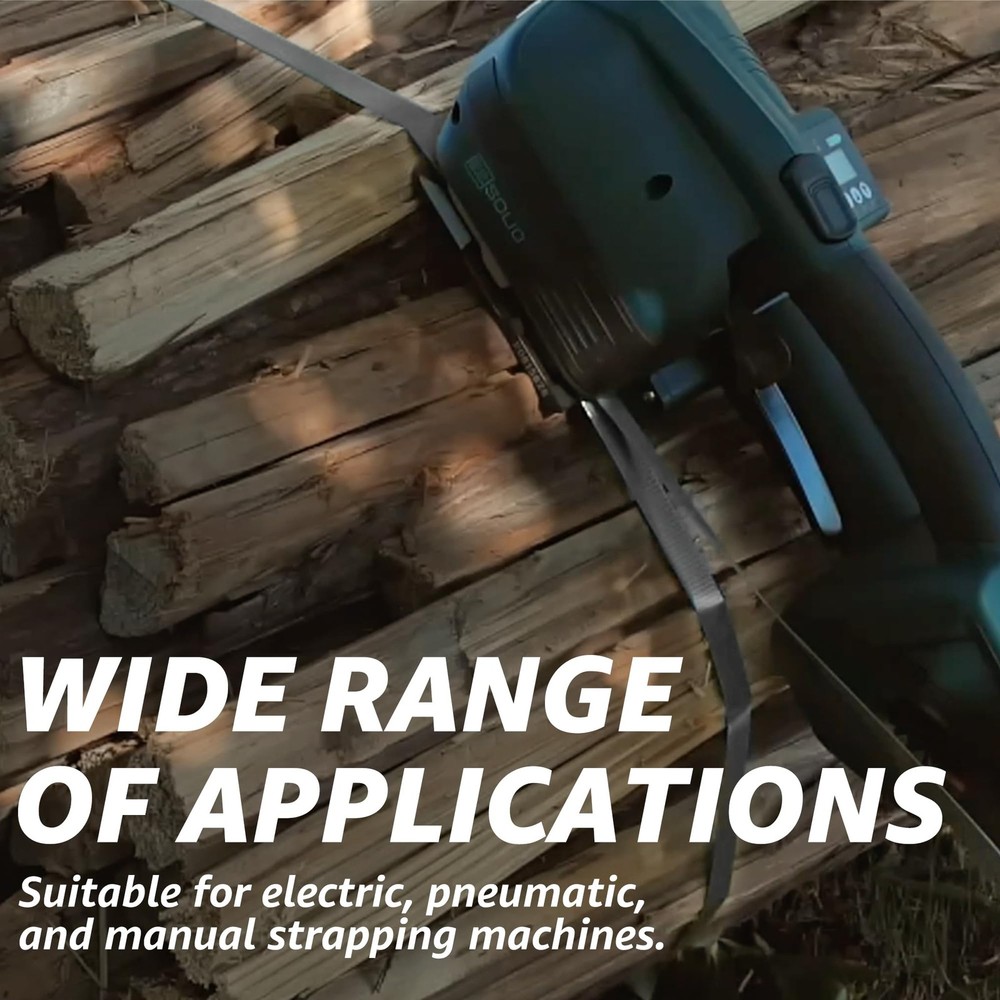 U.S. Solid 1/2" x 0.02" x 2952ft Polyester PET Strapping Black