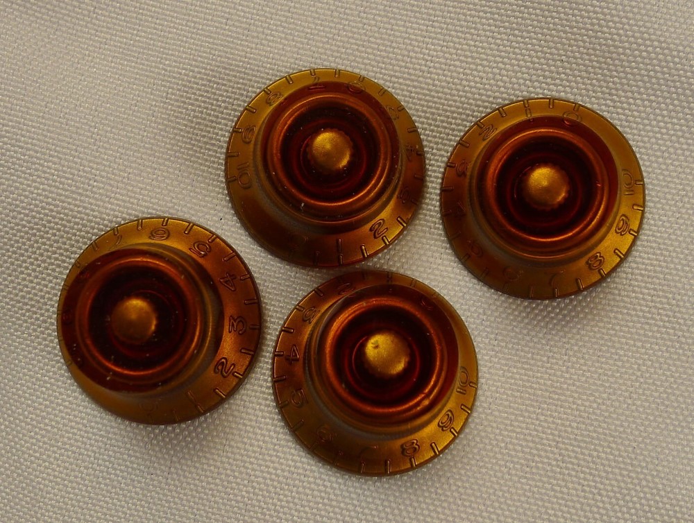4 pieces Genuine Epiphone Bell Hat Speed Knobs Amber