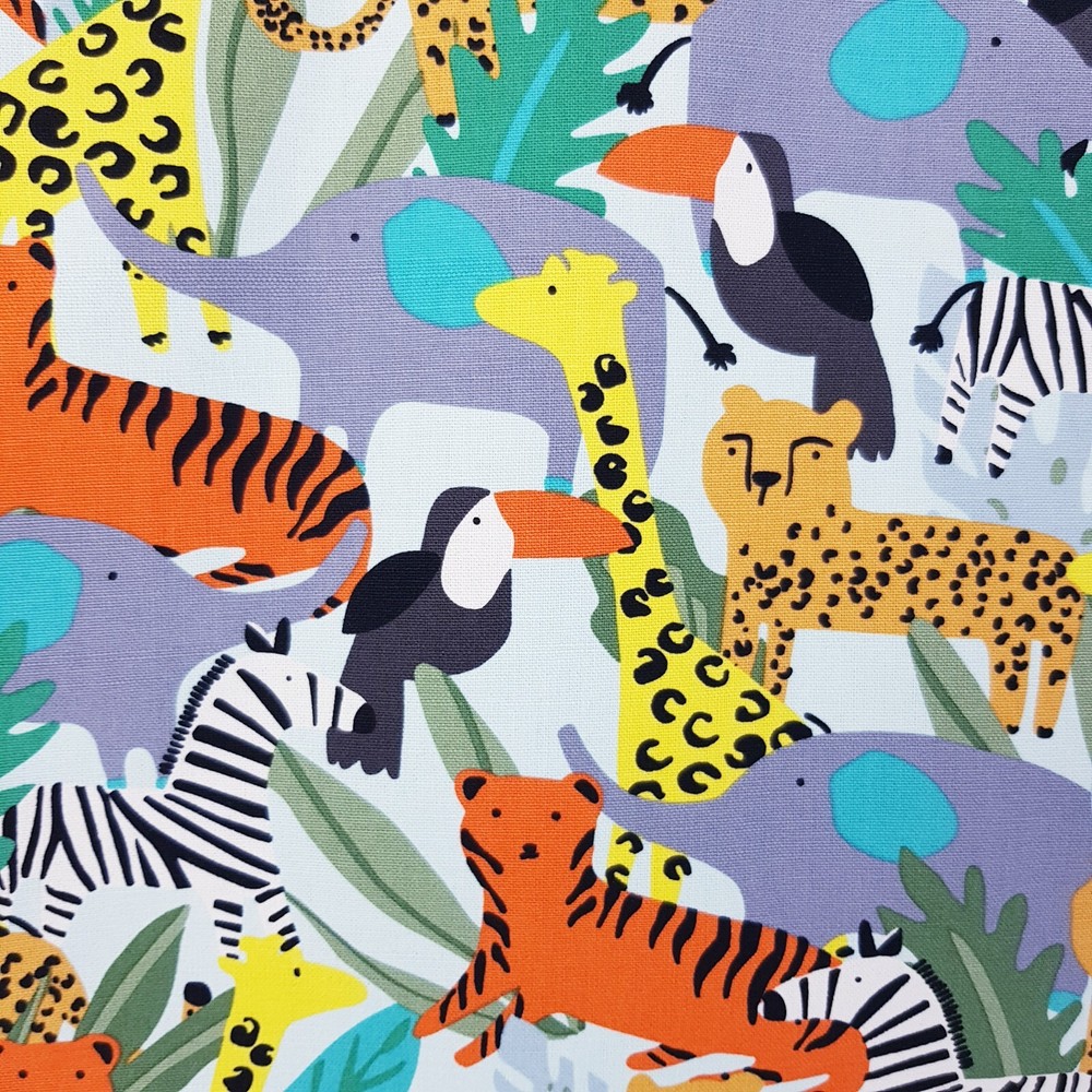 Peg Bag Handmade Multi-Coloured Jungle Animal Lined Laundry Clothes Peg Holder
