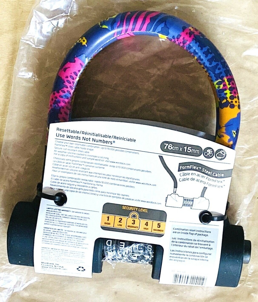 WordLock Combination Graffiti FormFlex Steel Cable Bike Lock