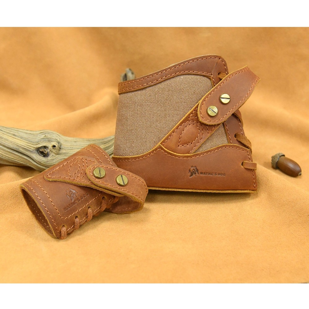 No Drill Needed Canvas Leather Gun Recoil Pad Wrap with Sling Loop