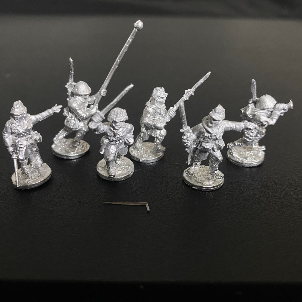20mm WWII Japanese Infantry Command 6 Metal Figures JAP1